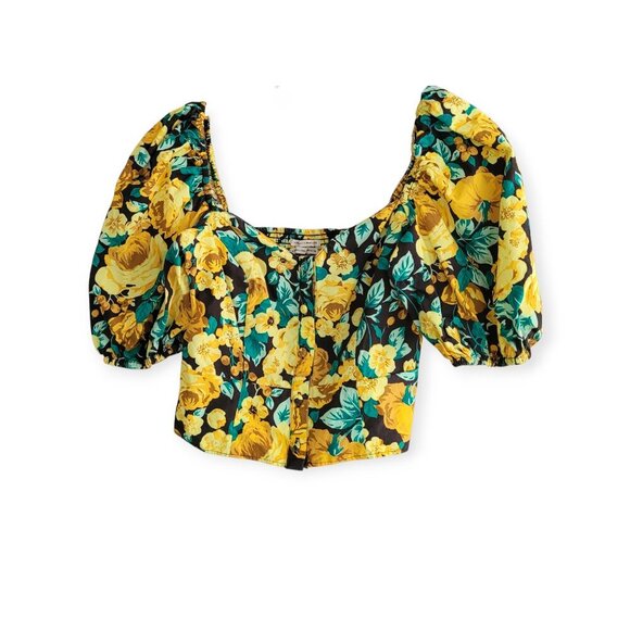 Laura Ashley x UO Puff Sleeve Floral Blouse S - Picture 4 of 11